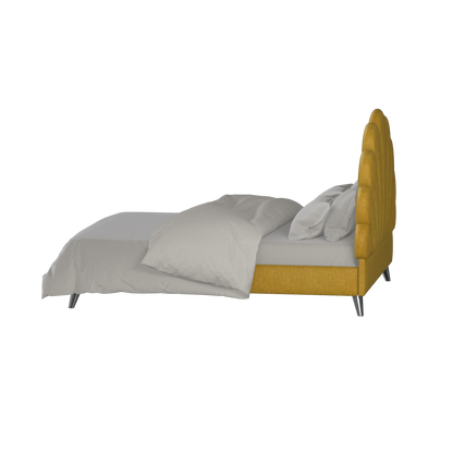 Evelina Curved Headboard Bed in Soft Upholstery