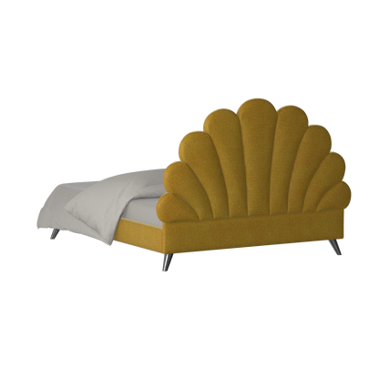 Evelina Curved Headboard Bed in Soft Upholstery