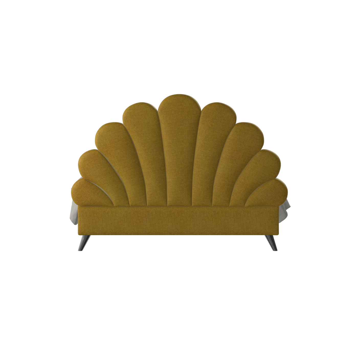 Evelina Curved Headboard Bed in Soft Upholstery