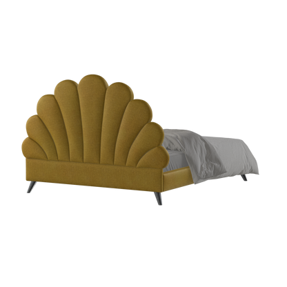 Evelina Curved Headboard Bed in Soft Upholstery