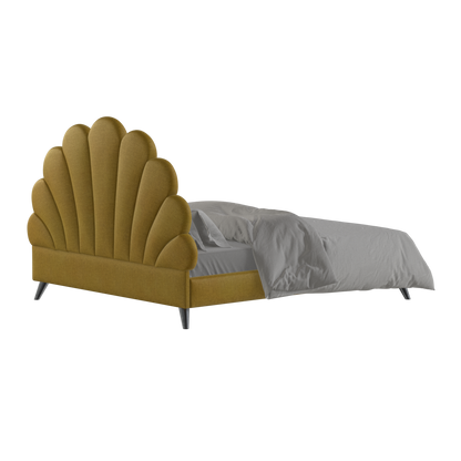 Evelina Curved Headboard Bed in Soft Upholstery