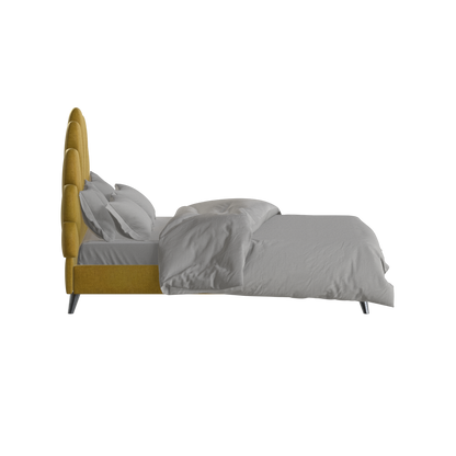 Evelina Curved Headboard Bed in Soft Upholstery
