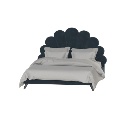 Evelina Curved Headboard Bed in Soft Upholstery