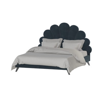 Evelina Curved Headboard Bed in Soft Upholstery