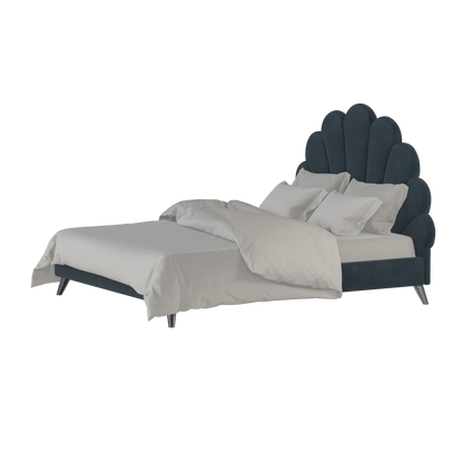 Evelina Curved Headboard Bed in Soft Upholstery