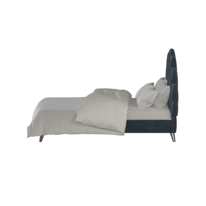 Evelina Curved Headboard Bed in Soft Upholstery