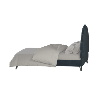 Evelina Curved Headboard Bed in Soft Upholstery