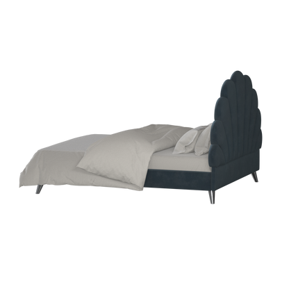 Evelina Curved Headboard Bed in Soft Upholstery