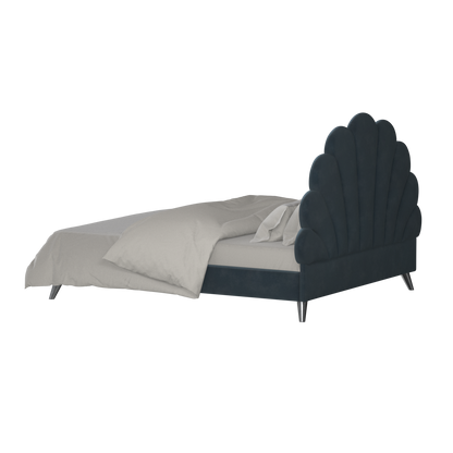Evelina Curved Headboard Bed in Soft Upholstery