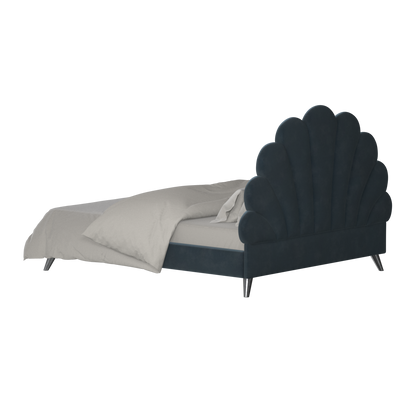 Evelina Curved Headboard Bed in Soft Upholstery