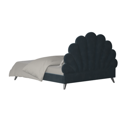 Evelina Curved Headboard Bed in Soft Upholstery