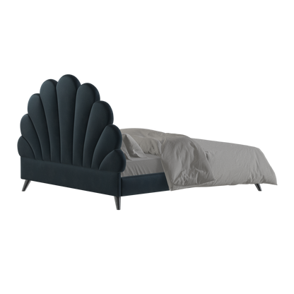 Evelina Curved Headboard Bed in Soft Upholstery