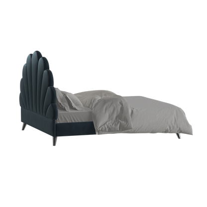 Evelina Curved Headboard Bed in Soft Upholstery