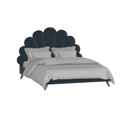 Evelina Curved Headboard Bed in Soft Upholstery