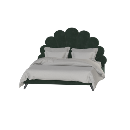 Evelina Curved Headboard Bed in Soft Upholstery