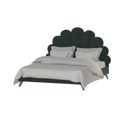 Evelina Curved Headboard Bed in Soft Upholstery