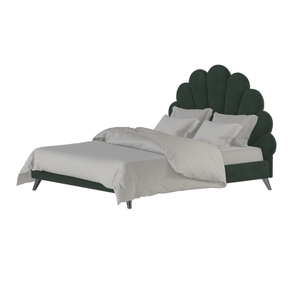 Evelina Curved Headboard Bed in Soft Upholstery