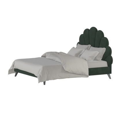 Evelina Curved Headboard Bed in Soft Upholstery