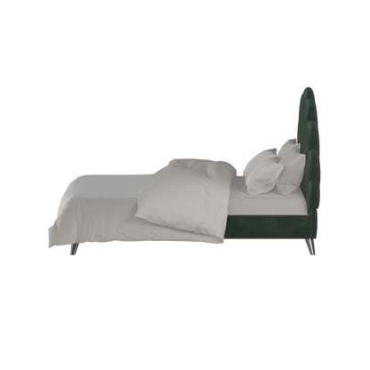 Evelina Curved Headboard Bed in Soft Upholstery