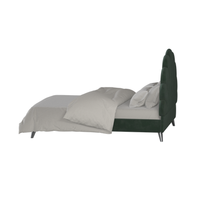 Evelina Curved Headboard Bed in Soft Upholstery