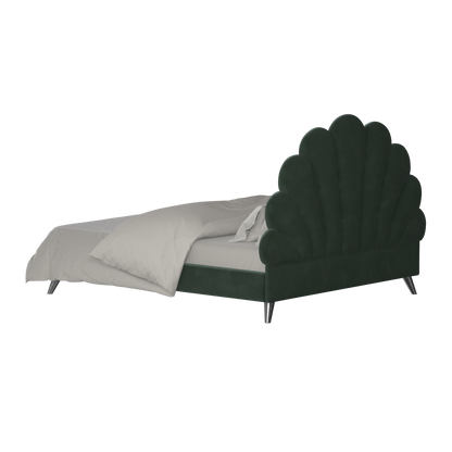 Evelina Curved Headboard Bed in Soft Upholstery