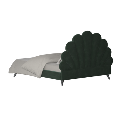 Evelina Curved Headboard Bed in Soft Upholstery
