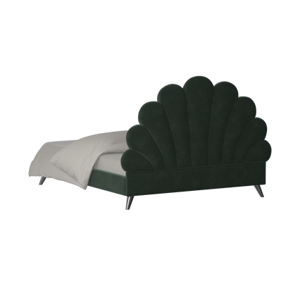 Evelina Curved Headboard Bed in Soft Upholstery