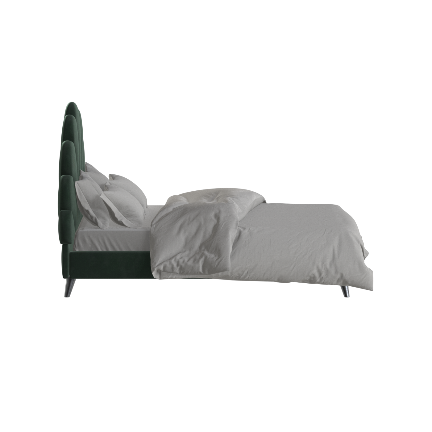 Evelina Curved Headboard Bed in Soft Upholstery
