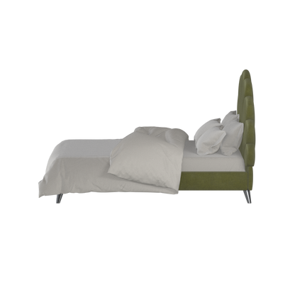 Evelina Curved Headboard Bed in Soft Upholstery