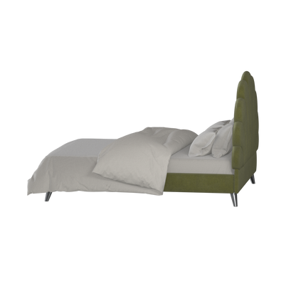 Evelina Curved Headboard Bed in Soft Upholstery