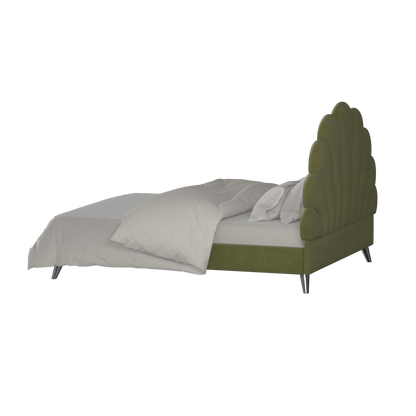 Evelina Curved Headboard Bed in Soft Upholstery