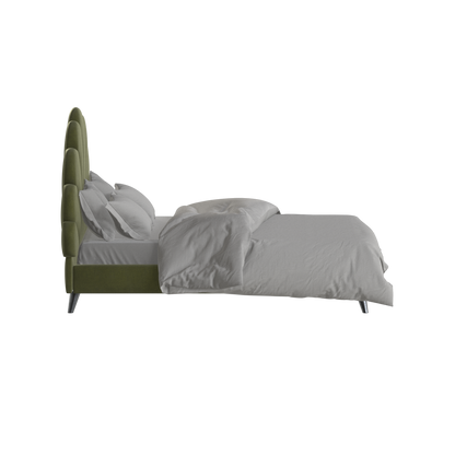 Evelina Curved Headboard Bed in Soft Upholstery