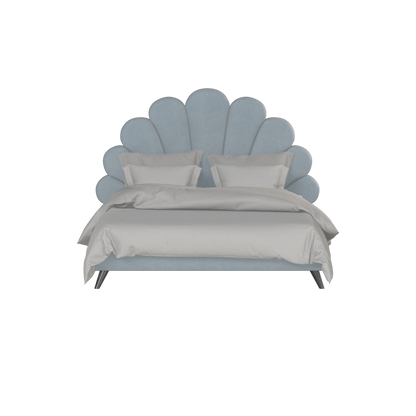 Evelina Curved Headboard Bed in Soft Upholstery