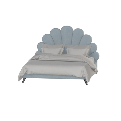 Evelina Curved Headboard Bed in Soft Upholstery