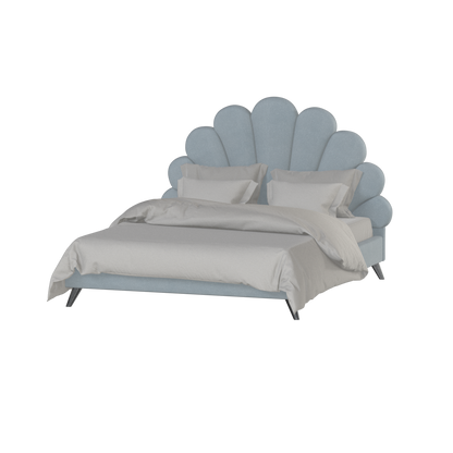 Evelina Curved Headboard Bed in Soft Upholstery