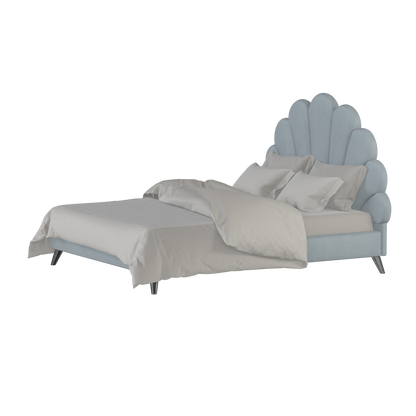 Evelina Curved Headboard Bed in Soft Upholstery