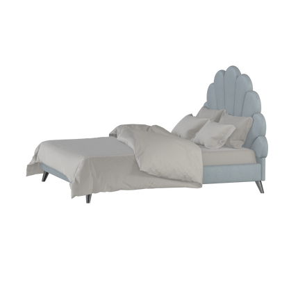 Evelina Curved Headboard Bed in Soft Upholstery