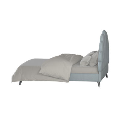 Evelina Curved Headboard Bed in Soft Upholstery