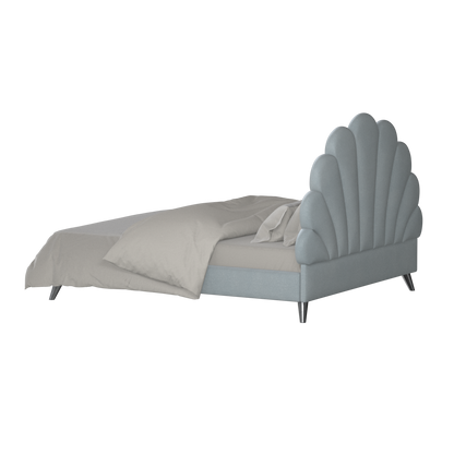 Evelina Curved Headboard Bed in Soft Upholstery