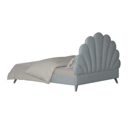 Evelina Curved Headboard Bed in Soft Upholstery