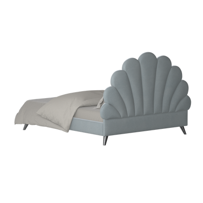 Evelina Curved Headboard Bed in Soft Upholstery