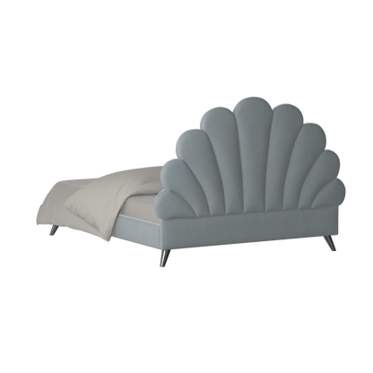 Evelina Curved Headboard Bed in Soft Upholstery