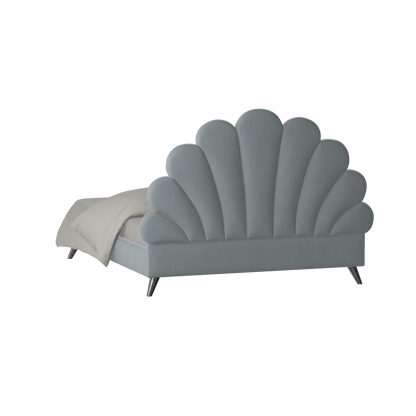 Evelina Curved Headboard Bed in Soft Upholstery