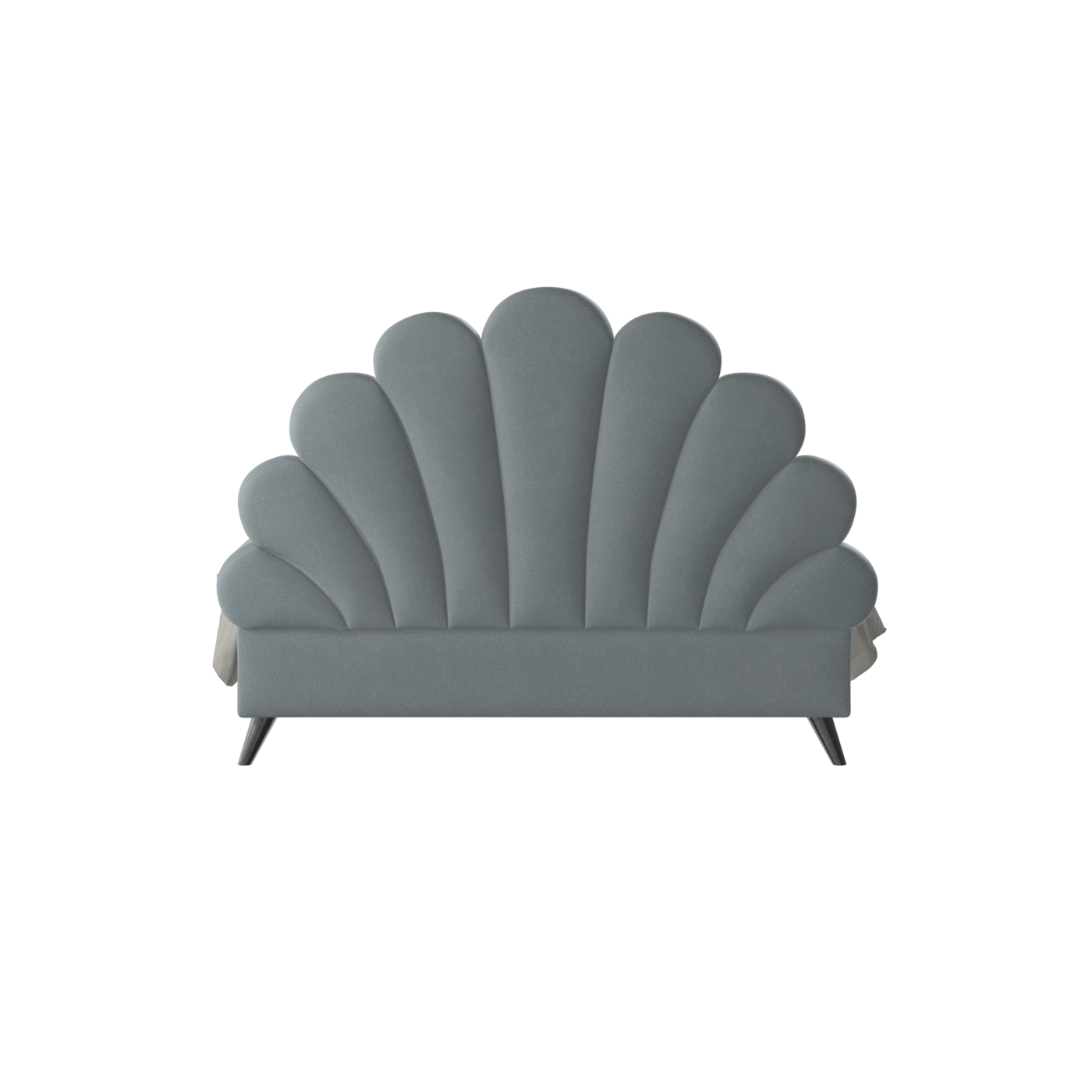 Evelina Curved Headboard Bed in Soft Upholstery