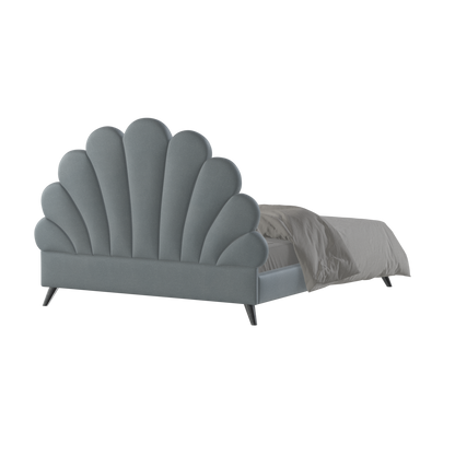 Evelina Curved Headboard Bed in Soft Upholstery