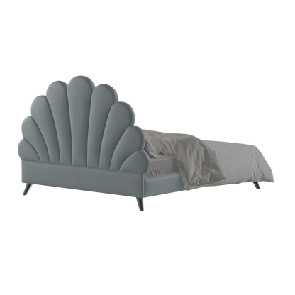 Evelina Curved Headboard Bed in Soft Upholstery