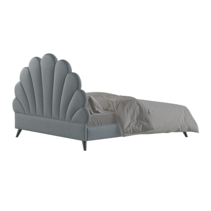 Evelina Curved Headboard Bed in Soft Upholstery