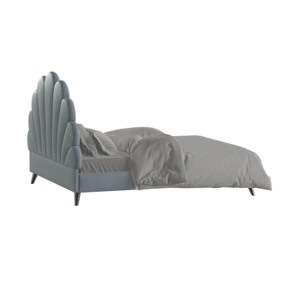 Evelina Curved Headboard Bed in Soft Upholstery