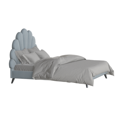 Evelina Curved Headboard Bed in Soft Upholstery