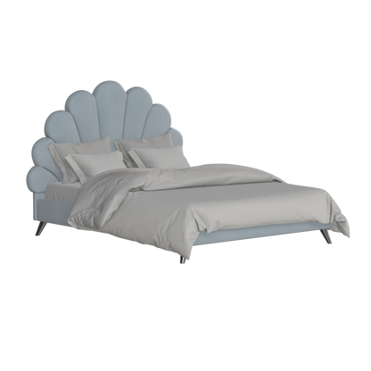 Evelina Curved Headboard Bed in Soft Upholstery